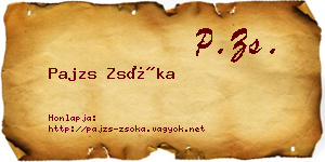 Pajzs Zsóka névjegykártya